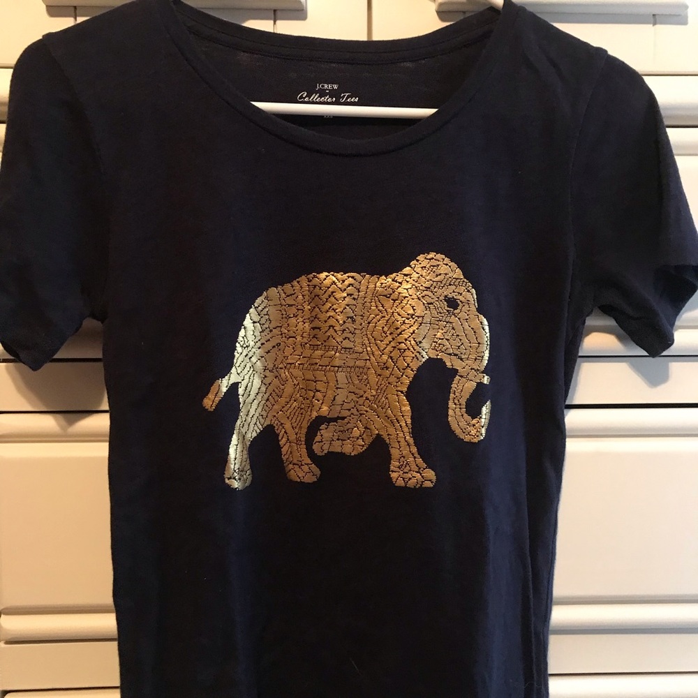 Gold Elephant Navy tee
